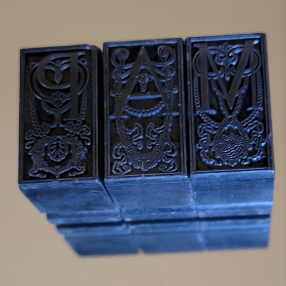 Vintage Letterpress Printing Ornate Block Letters, A, M & P - Picture 5 of 7